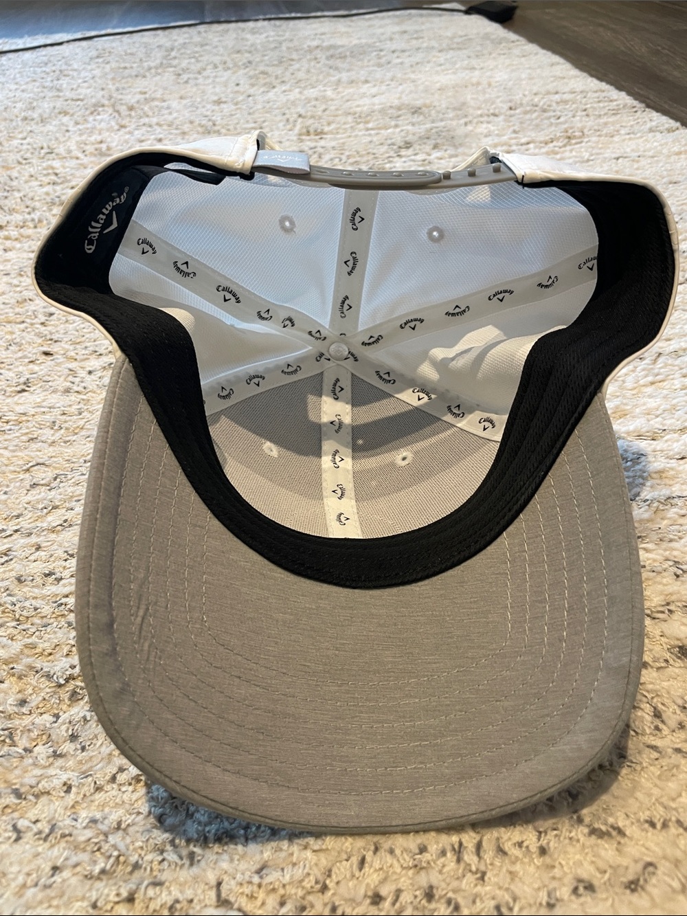 Callaway White & Light Gray Logo Golf Cap - Picture 2 of 4